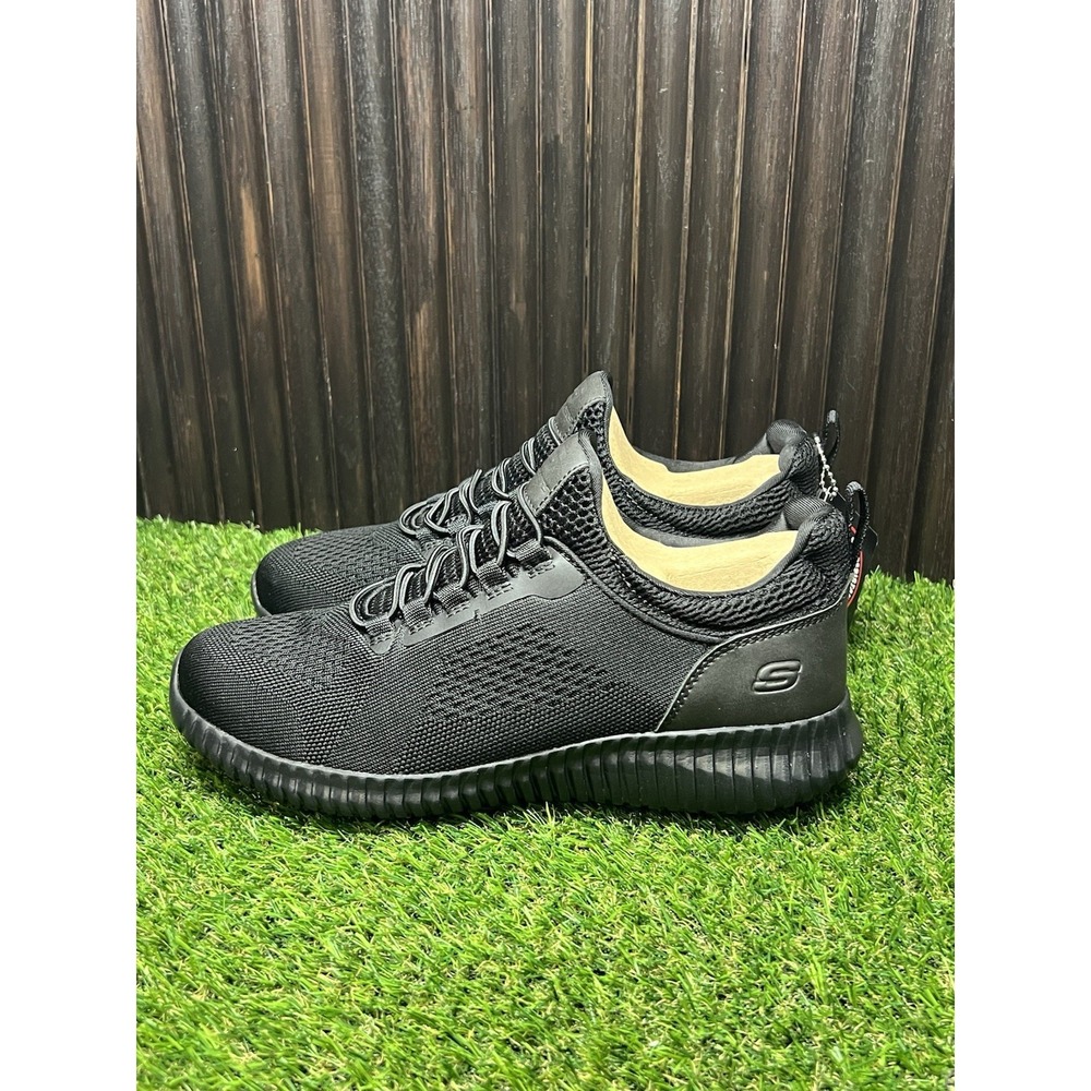 Size 8.5 Wide- Skechers Cessnock Relaxed Fit Memory Foam Men's BLK Work Sneakers